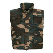 Chaleco infantil RANGER acolchado camuflaje, espalda alargada, 65% poliéster 35% algodon