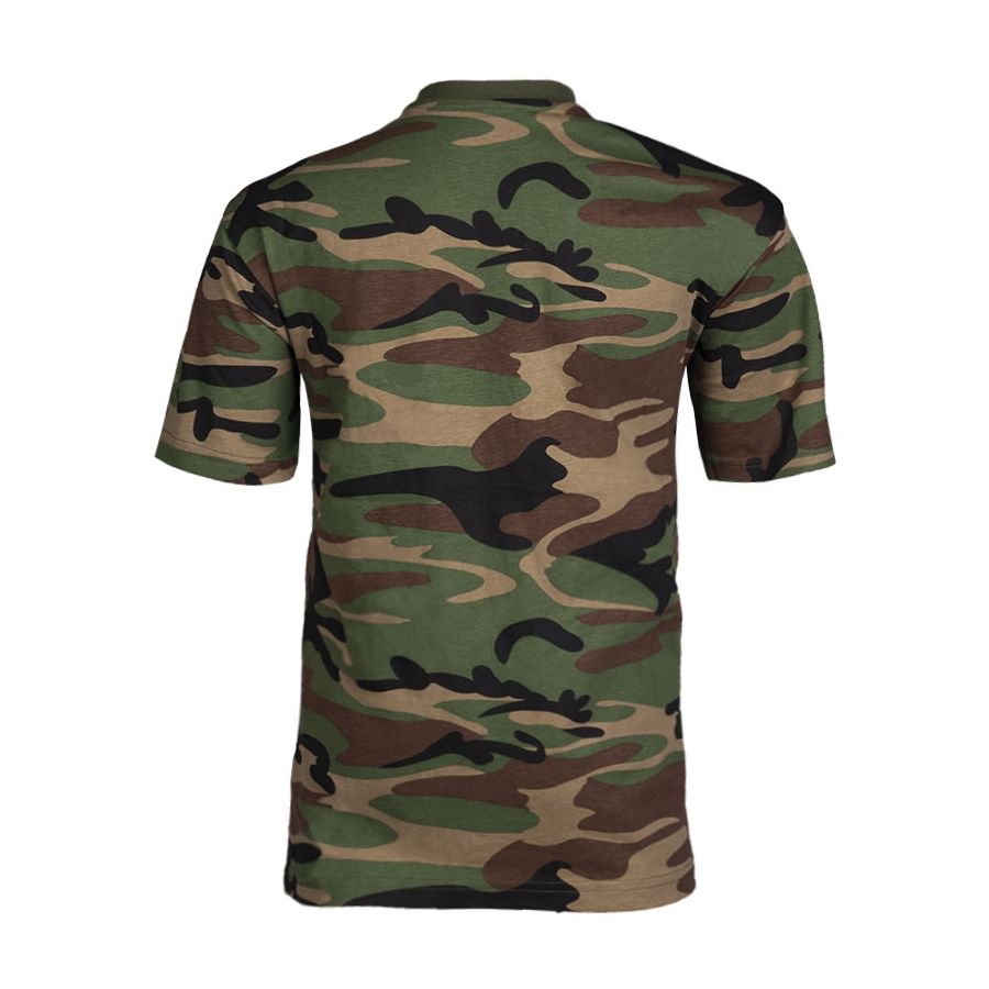 Camiseta infantil de algodón camuflaje US Woodland manga corta