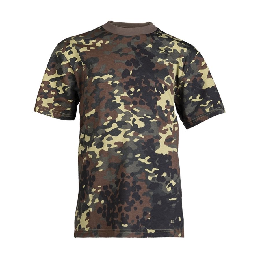 Camiseta infantil de algodón con camuflaje FLECKTARN y manga corta