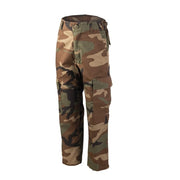 Pantalones infantiles BDU Woodland con refuerzos en asiento y rodillas y múltiples bolsillos
