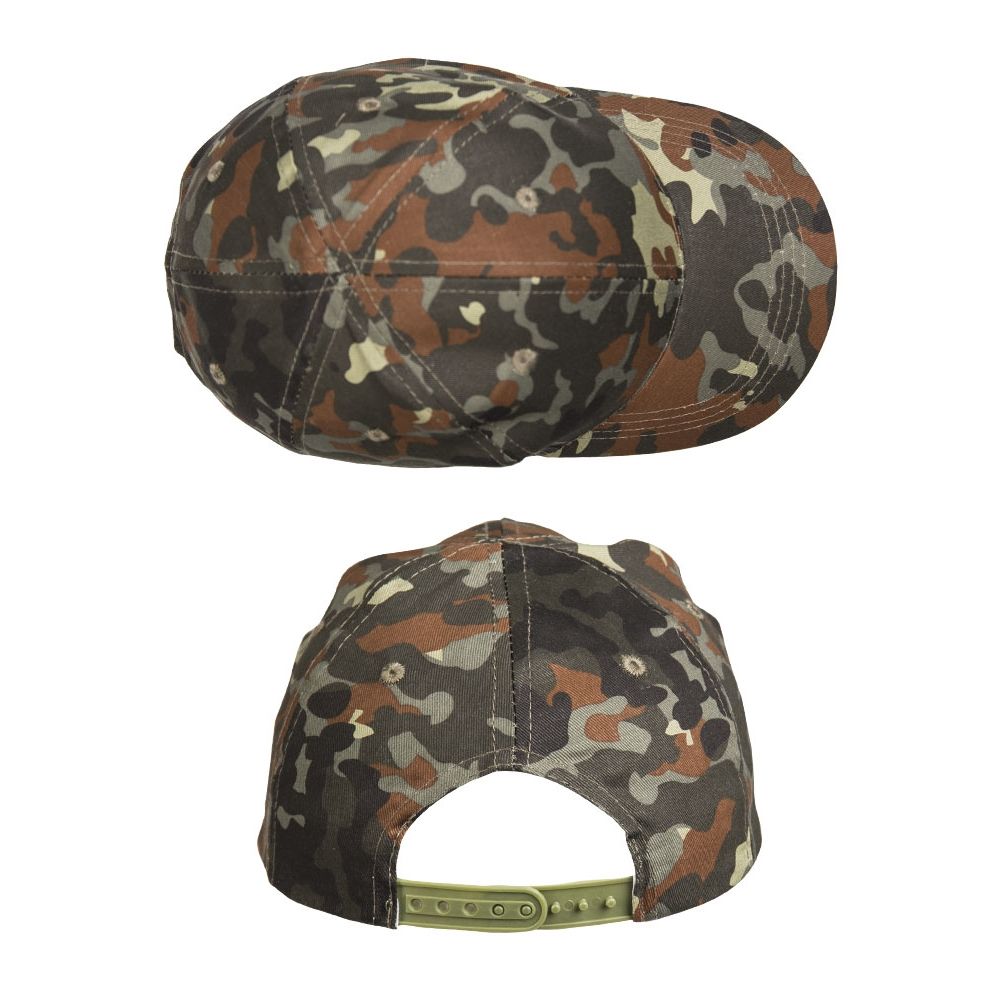 Gorra infantil béisbol camuflaje Flecktarn, talla universal ajustable con correa de plástico