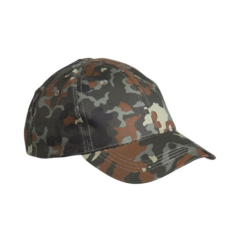Gorra infantil béisbol camuflaje Flecktarn, talla universal ajustable con correa de plástico