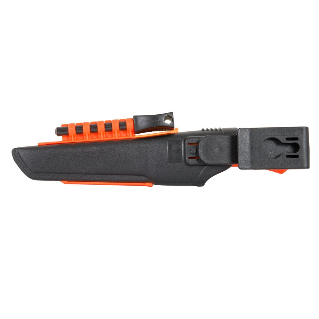 Cuchillo MORA Bushcraft Survival naranja con funda de plástico, 23,2 cm