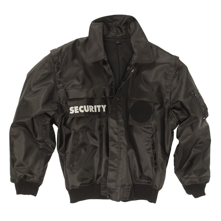 Chaqueta Security negra con mangas desmontables y forro extraíble