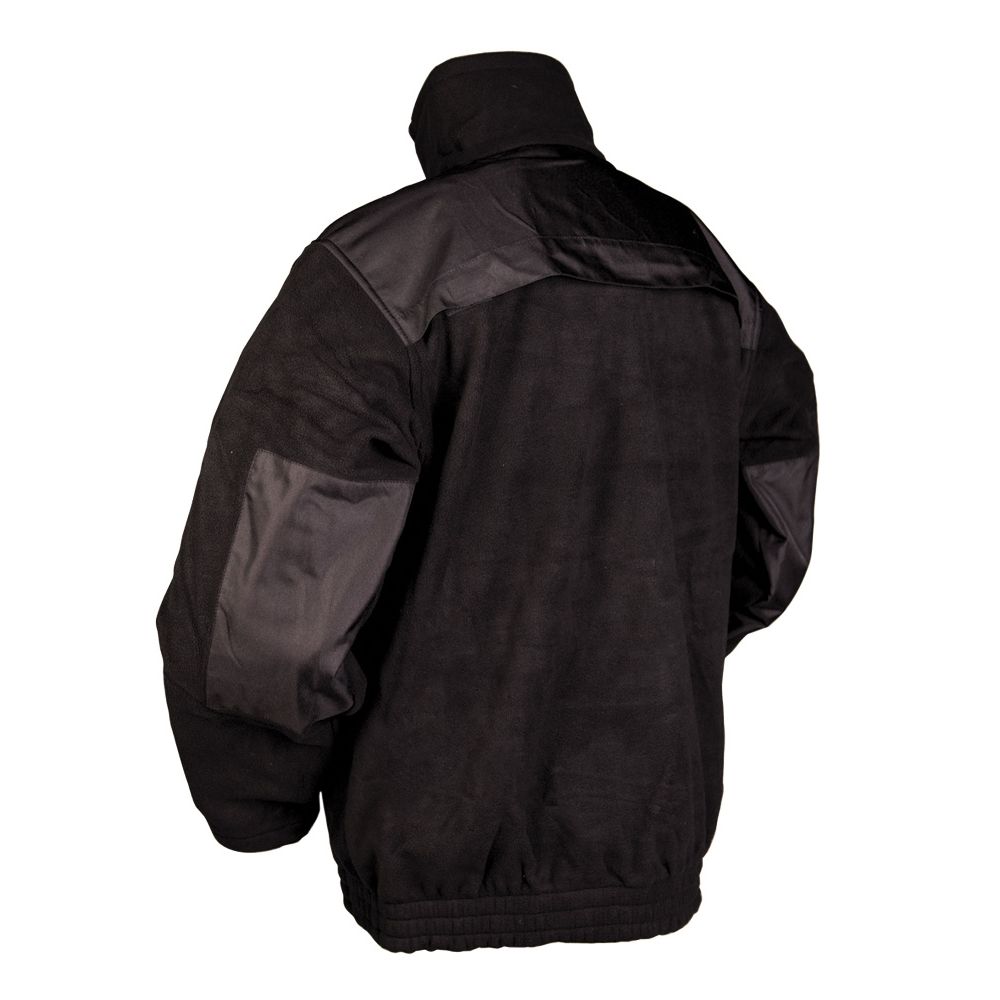 Chaqueta fleece SECURITY negra con refuerzos en codos y hombros y velcro trasero para distintivo