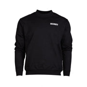 Sudadera negra con estampado 'SECURITY' en pecho y espalda, 100% algodón