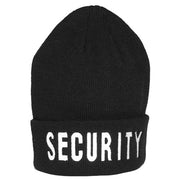 Gorro de punto negro con bordado 'SECURITY' - 100% poliacrílico