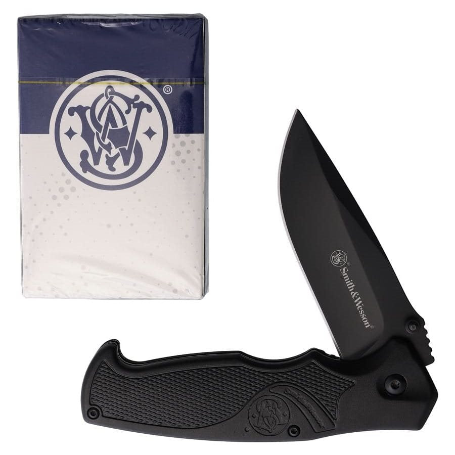Set navaja plegable y baraja de cartas Smith & Wesson