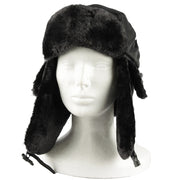 Beranice US MA1 piloto negra, gorro con orejeras abrochables y forro de pelo sintético