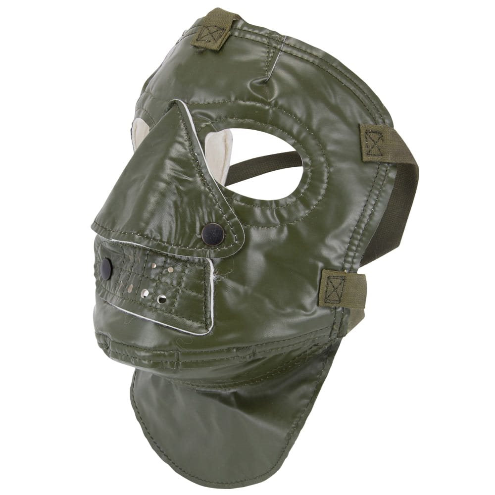 Máscara facial acolchada militar verde usada por el ejército de EE. UU.