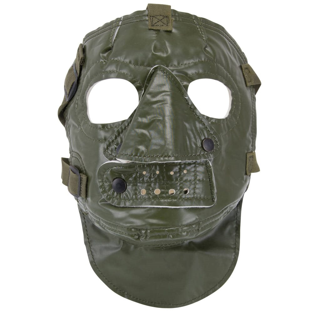 Máscara facial acolchada militar verde usada por el ejército de EE. UU.