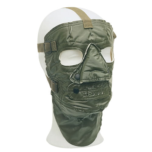 Máscara facial acolchada militar verde usada por el ejército de EE. UU.