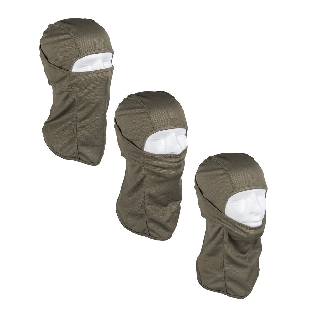 Pasamontañas Flexi Tactical verde, vista frontal del producto