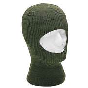 Balaclava pasamontañas tejido verde con un orificio para ojos y boca