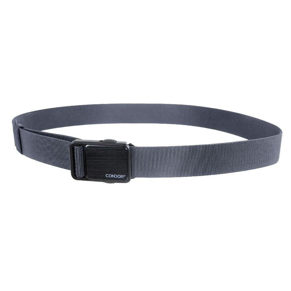 Cinturón EDC elástico gris con hebilla de aluminio anodizado