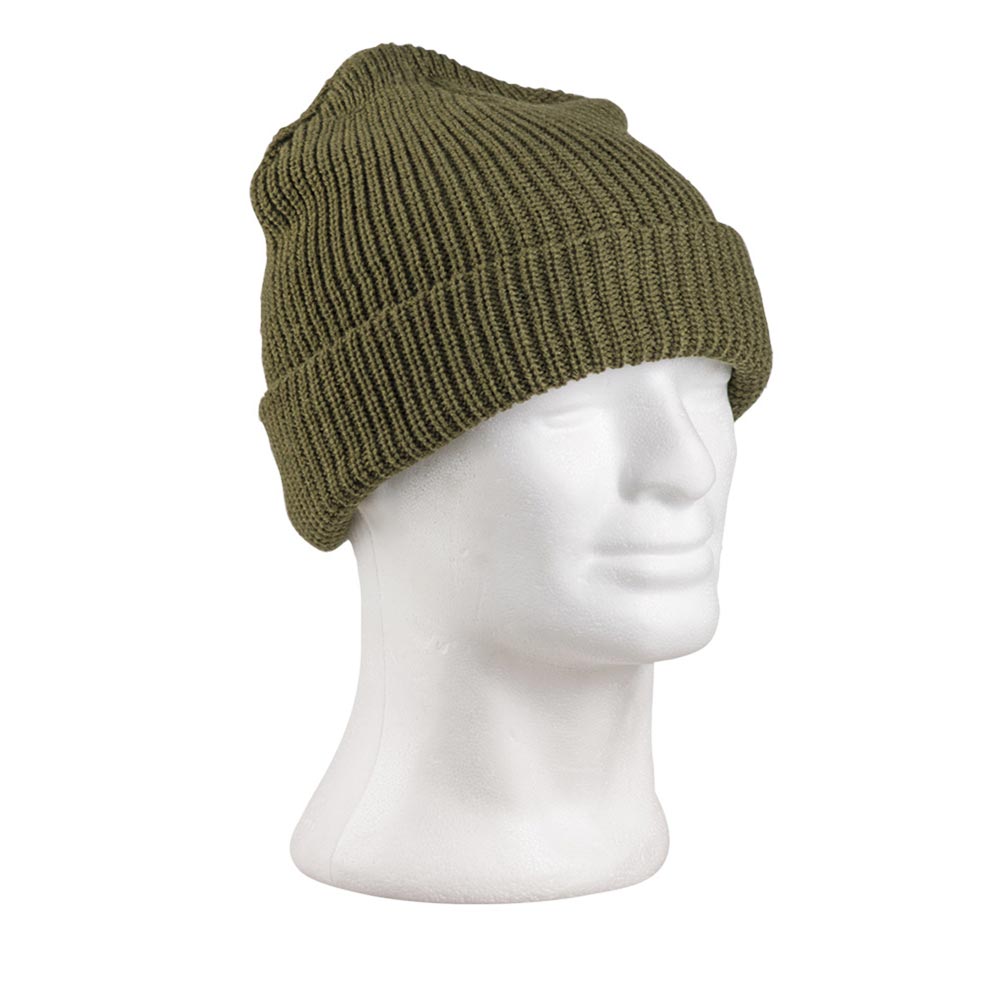 Gorro tejido poliacrílico verde, fotografía del producto