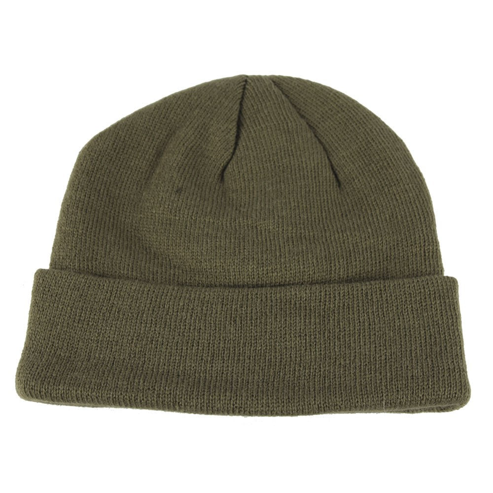 Gorro de punto fino enrollable verde 100% poliacrílico - 12133001