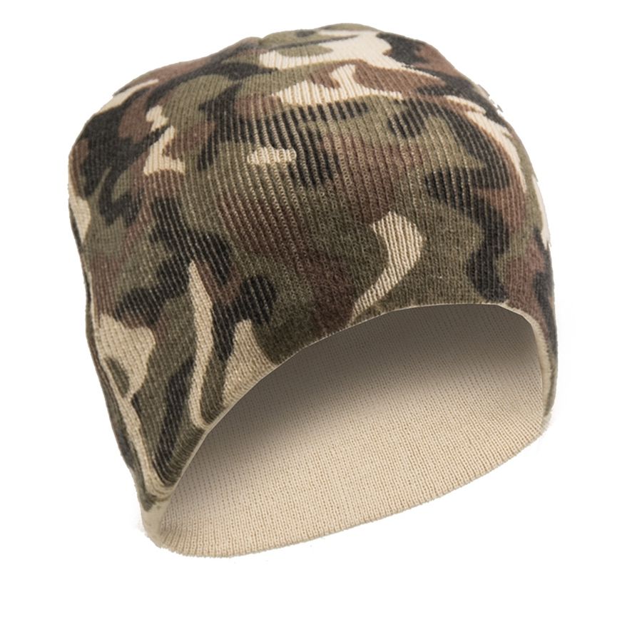 Gorro Beanie tejido poliacrílico verde, ligeramente más largo y ajustado