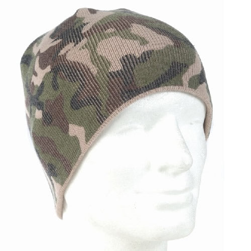 Gorro Beanie tejido poliacrílico verde, ligeramente más largo y ajustado