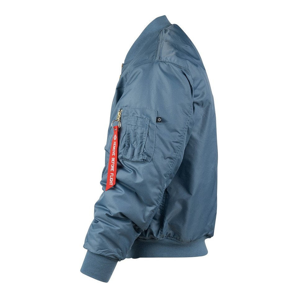 Chaqueta piloto MA-1 bomber denim vintage azul claro