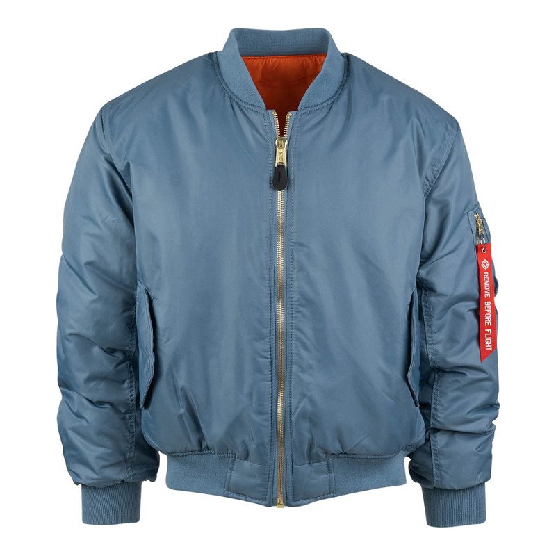 Chaqueta piloto MA-1 bomber denim vintage azul claro