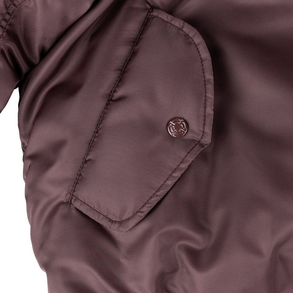 Chaqueta piloto US MA-1 bomber granate morado con forro naranja