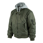 Chaqueta bomber MA1 con capucha ZEENÁ, exterior de nylon y cuello de algodón