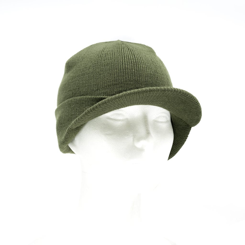 Gorro US JEEP GI tejido poliacrílico verde con visera estilo militar