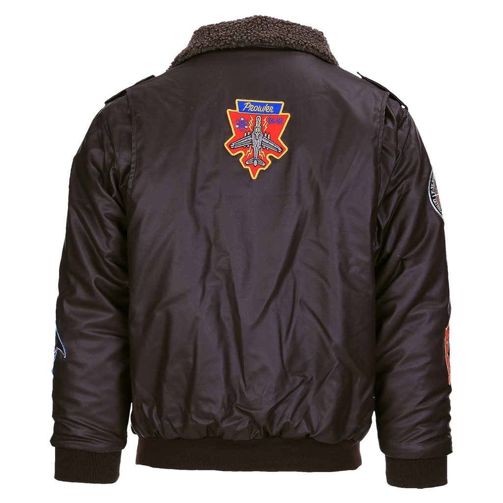 Chaqueta infantil FLIGHT con parches, cuello de imitación piel y bolsillos frontales