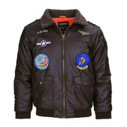Chaqueta infantil FLIGHT con parches, cuello de imitación piel y bolsillos frontales