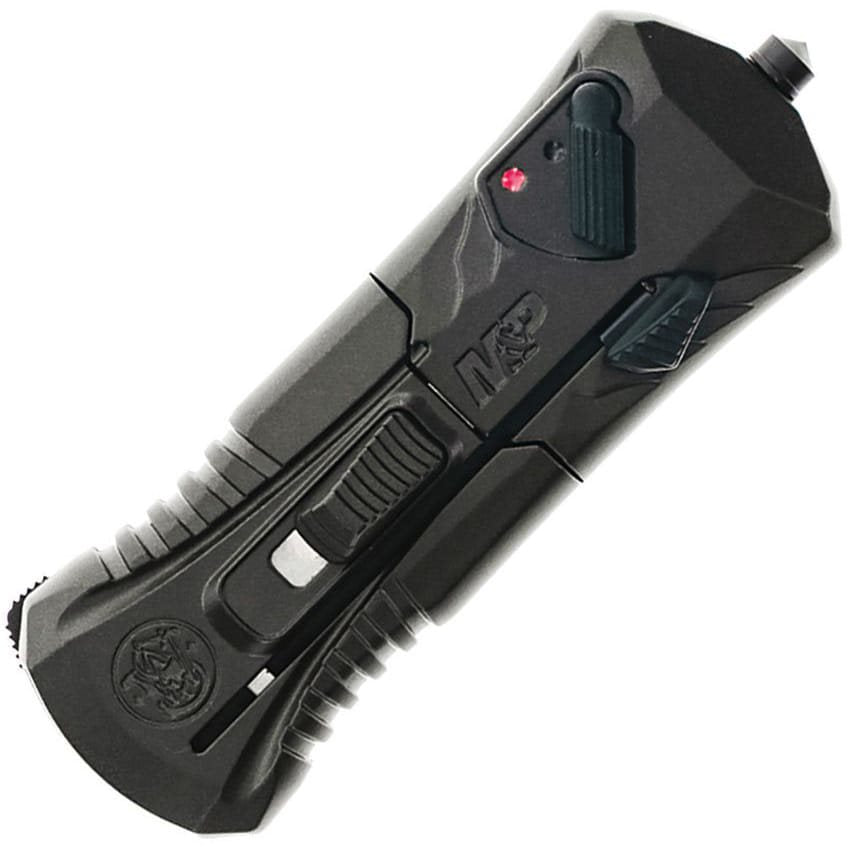 Navaja automática OTF MP COMPACT negra, hoja lisa y rompecristales de emergencia