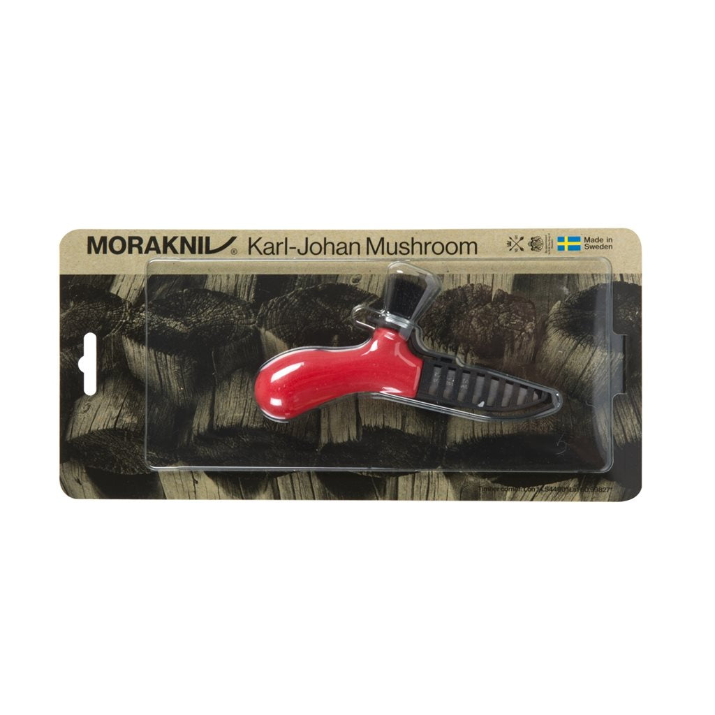 Cuchillo para setas KARL JOHAN negro con funda de plástico