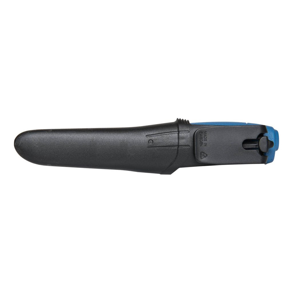 Navaja fija BASIC 546 azul, hoja de acero inoxidable 12C27 con afilado escandinavo y funda de plástico