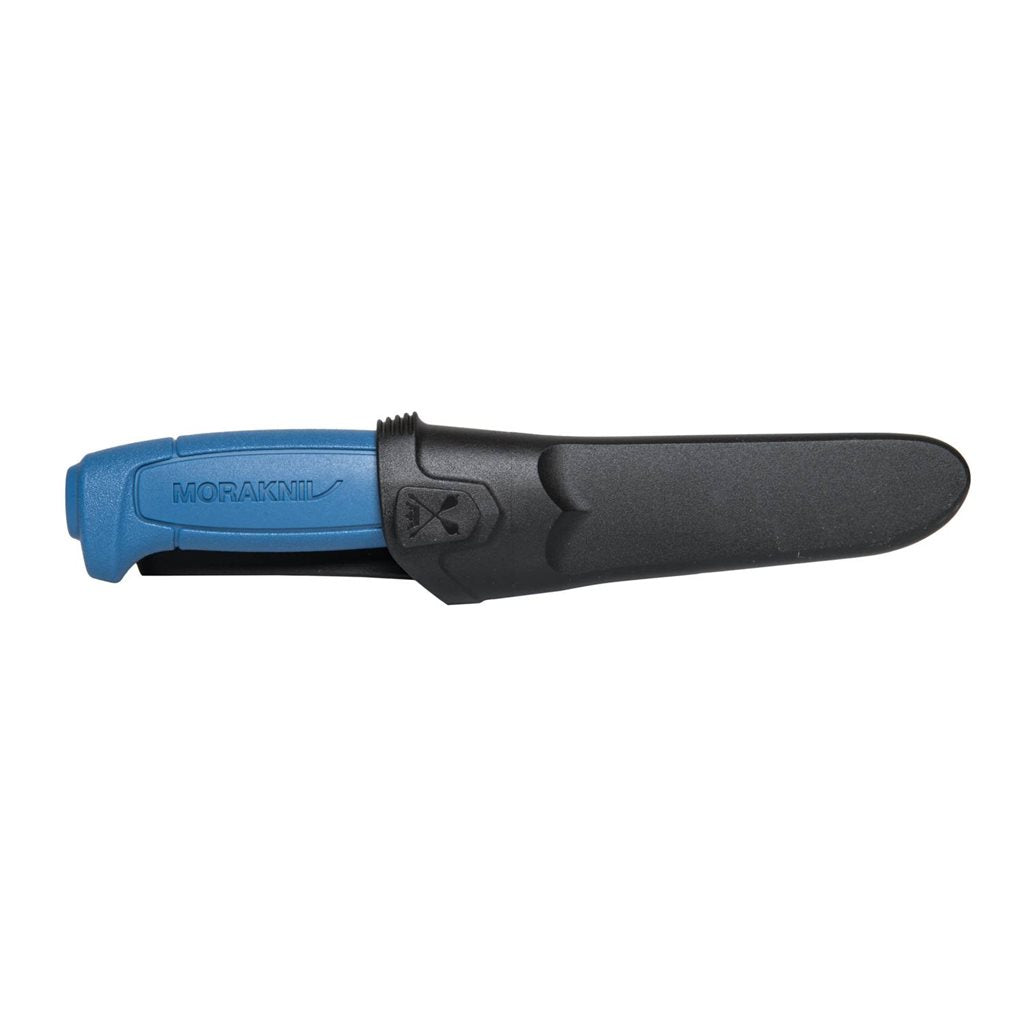 Navaja fija BASIC 546 azul, hoja de acero inoxidable 12C27 con afilado escandinavo y funda de plástico
