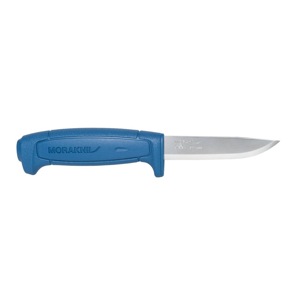 Navaja fija BASIC 546 azul, hoja de acero inoxidable 12C27 con afilado escandinavo y funda de plástico