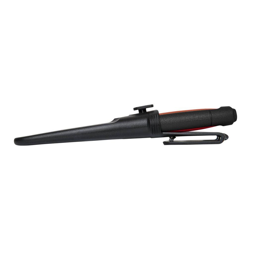 Cuchillo MORA PRO C rojo, hoja de acero al carbono, filo liso y mango ergonómico. Incluye funda