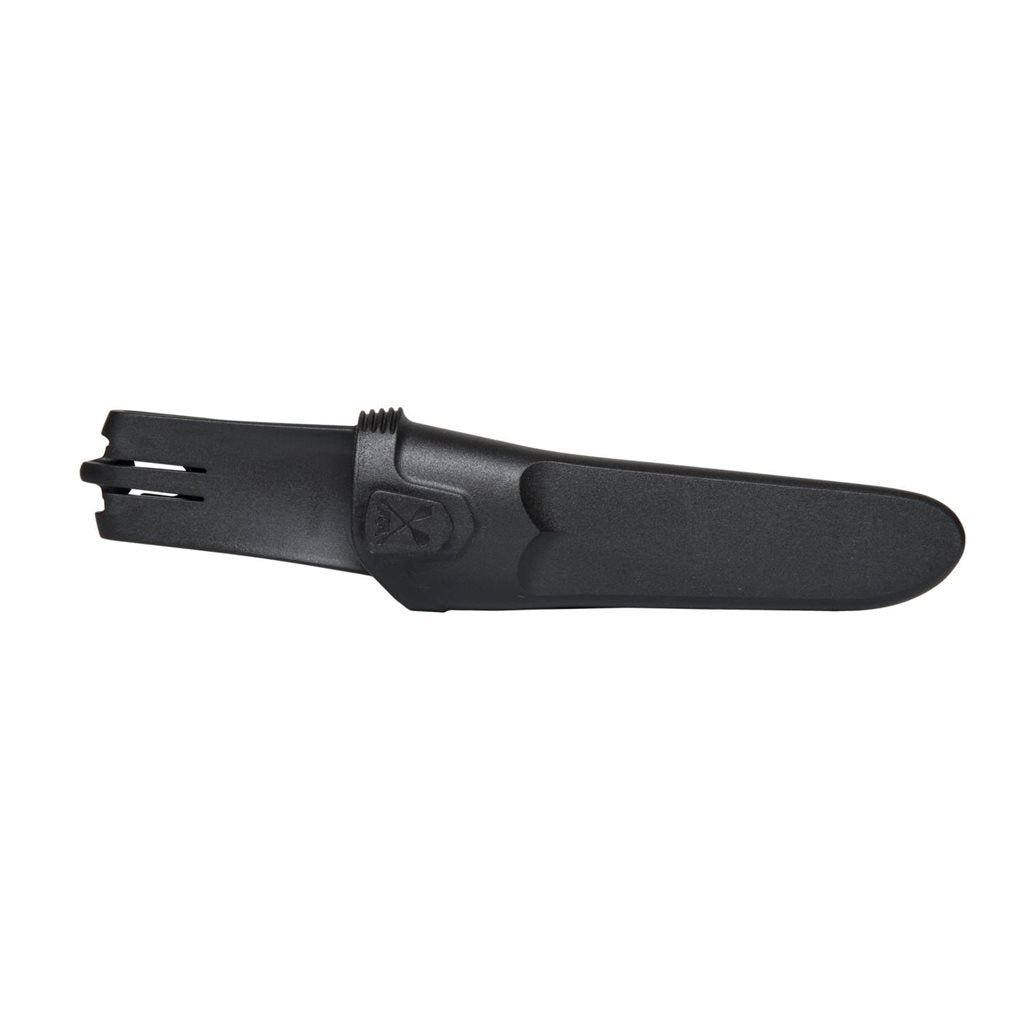 Cuchillo MORA PRO C rojo, hoja de acero al carbono, filo liso y mango ergonómico. Incluye funda