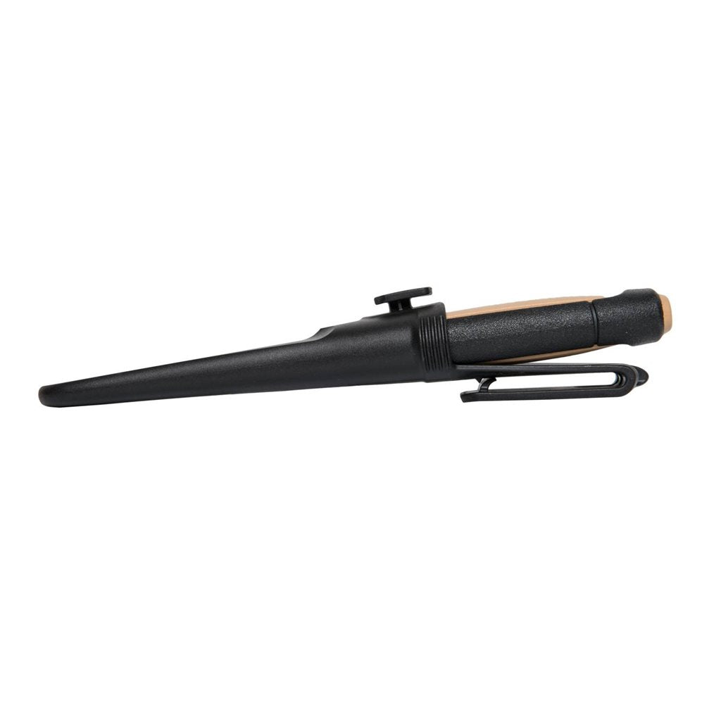 Cuchillo MORA ROPE con hoja de acero inoxidable y filo dentado, funda de plástico