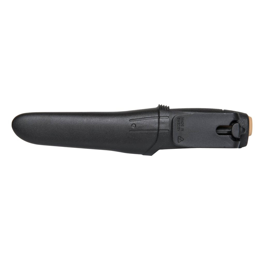 Cuchillo MORA ROPE con hoja de acero inoxidable y filo dentado, funda de plástico