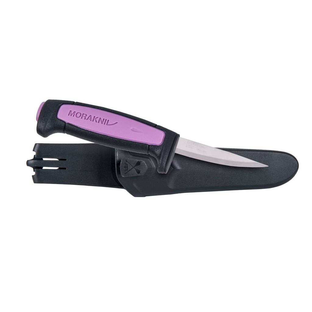 Cuchillo PRECISION morado de acero inoxidable con hoja fina y mango antideslizante