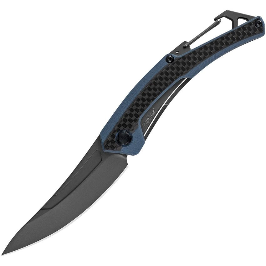 Navaja Reverb XL azul con hoja lisa y cierre FrameLock, mango G10 y fibra de carbono