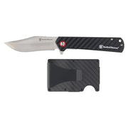 Set navaja plegable de acero inoxidable con clip para dinero