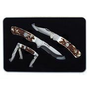 Set de 3 cuchillos UH2 en caja de regalo de acero inoxidable