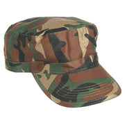 Gorra US Import Woodland MIL-TEC en algodón con visera ancha y patrón woodland