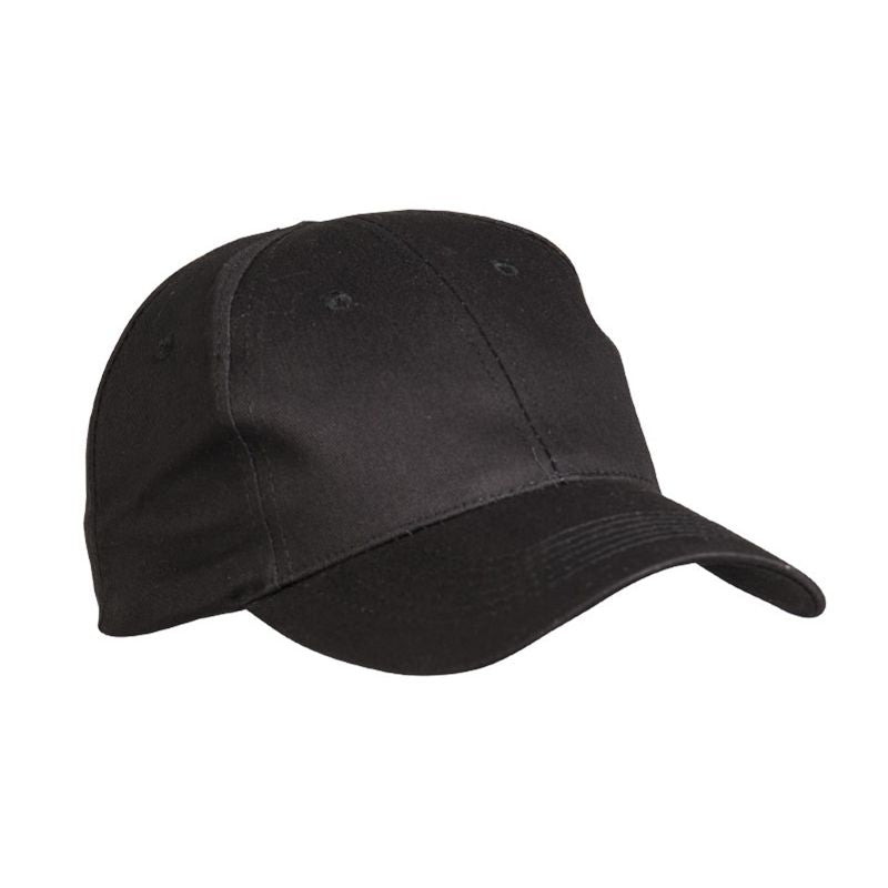 Gorra de beisbol negra MIL-TEC con visera grande y ajuste mediante correa