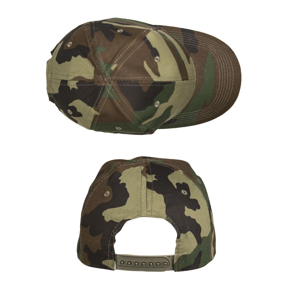 Gorra de béisbol Woodland Mil-Tec de algodón ajustable