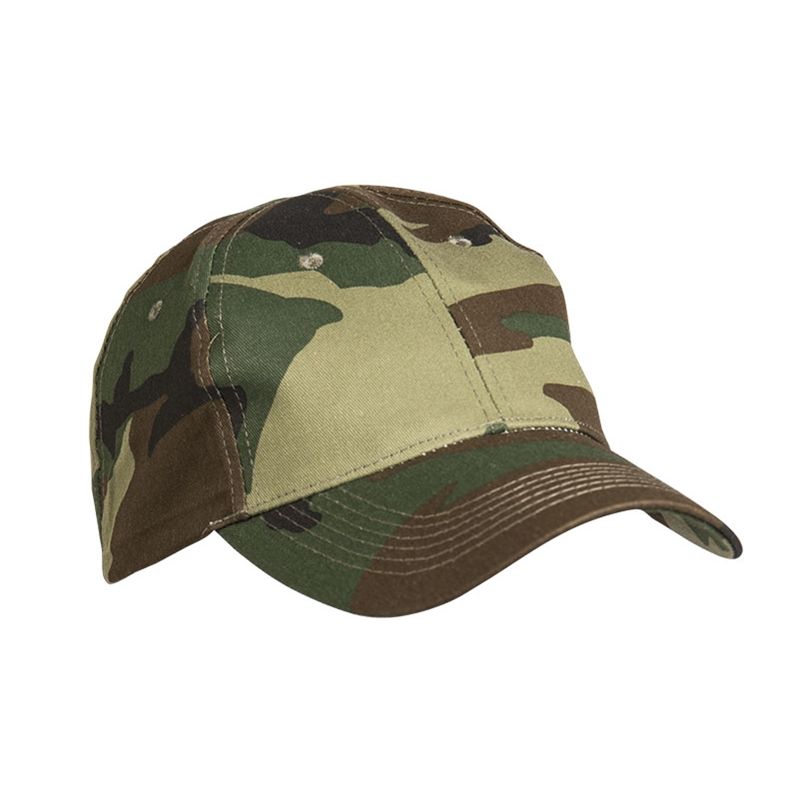 Gorra de béisbol Woodland Mil-Tec de algodón ajustable