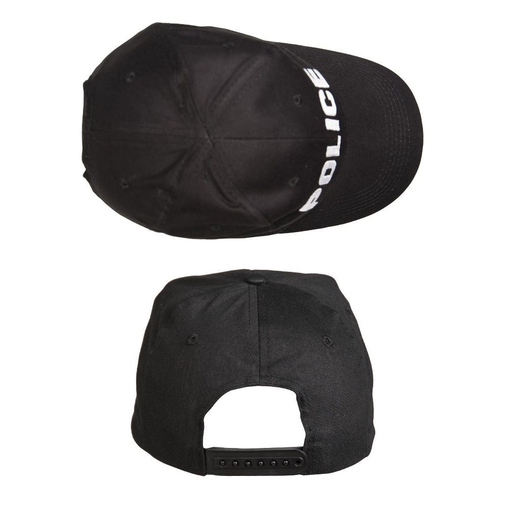 Gorra de béisbol negra con inscripción POLICE, 100% algodón peinado, ajustable