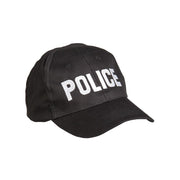 Gorra de béisbol negra con inscripción POLICE, 100% algodón, talla ajustable