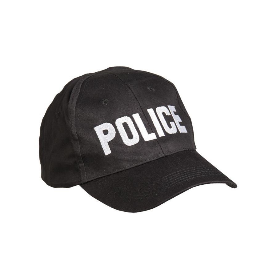 Gorra de béisbol negra con inscripción POLICE, 100% algodón, talla ajustable